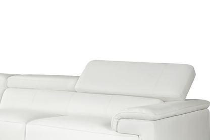 Livorno Genuine Leather White Corner Sofa