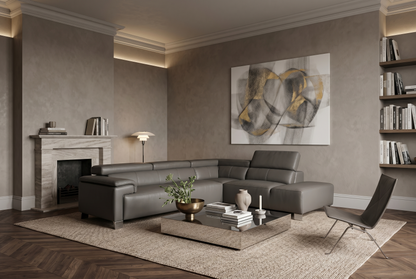 Livorno Genuine Leather White Corner Sofa