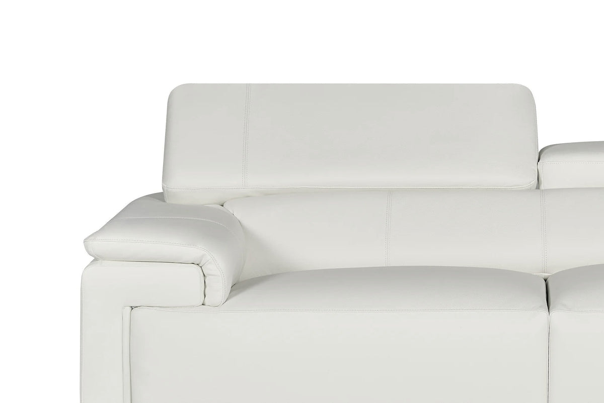 Livorno Genuine Leather White Corner Sofa