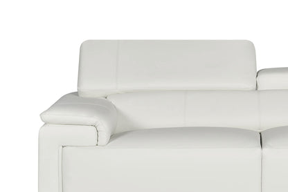 Livorno Genuine Leather White Corner Sofa