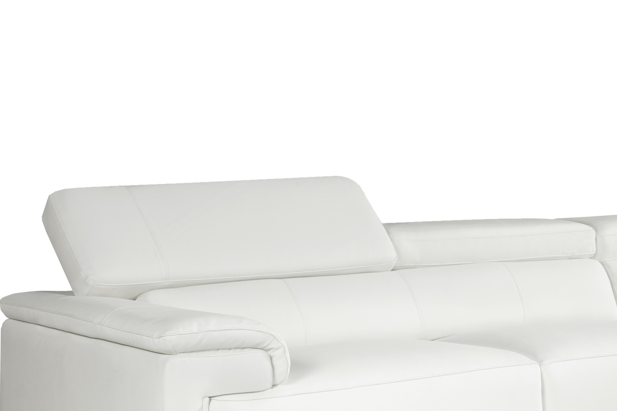 Livorno Genuine Leather White Corner Sofa