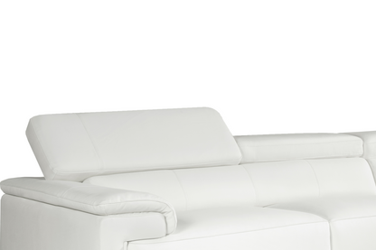 Livorno Genuine Leather White Corner Sofa