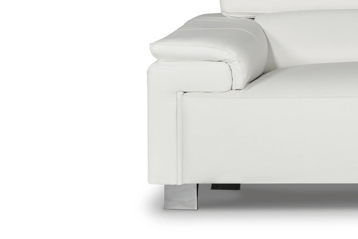 Livorno Genuine Leather White Corner Sofa