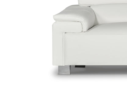 Livorno Genuine Leather White Corner Sofa