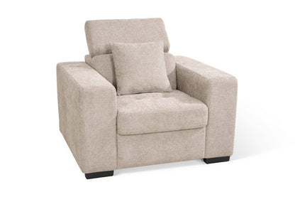 Amelia beige chenille armchair – product view 2