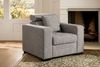 Amelia grey chenille armchair – living room view