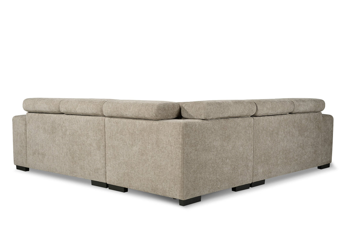 Amy Beige Corner Sofa With Ottomans - product view 4
