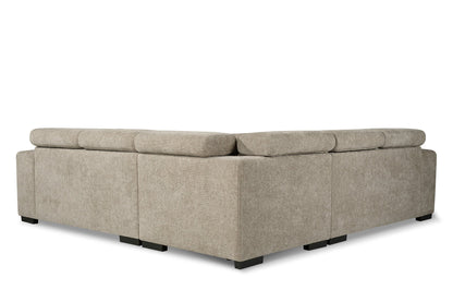 Amy Beige Corner Sofa With Ottomans - product view 4