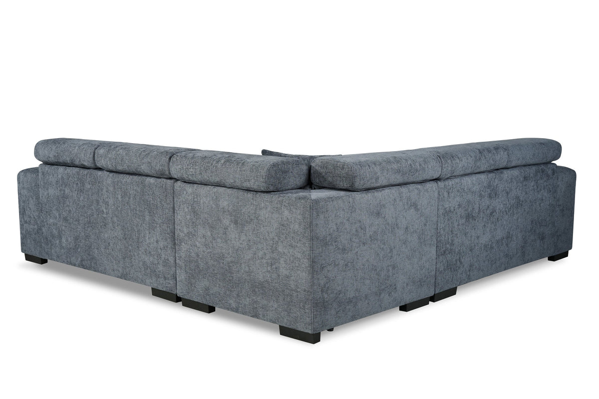 Amy Blue Corner Sofa With Ottomans - product view 4