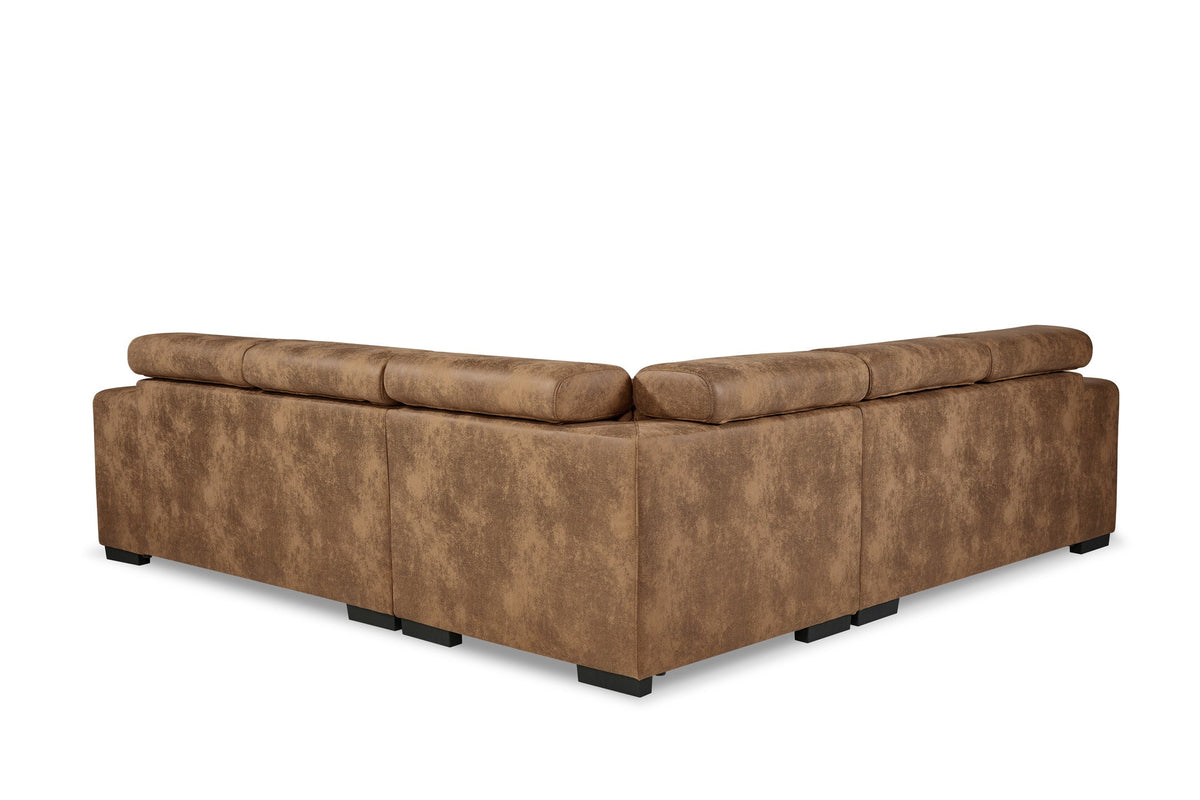 Amy Brown Corner Sofa With Ottomans - product view 4