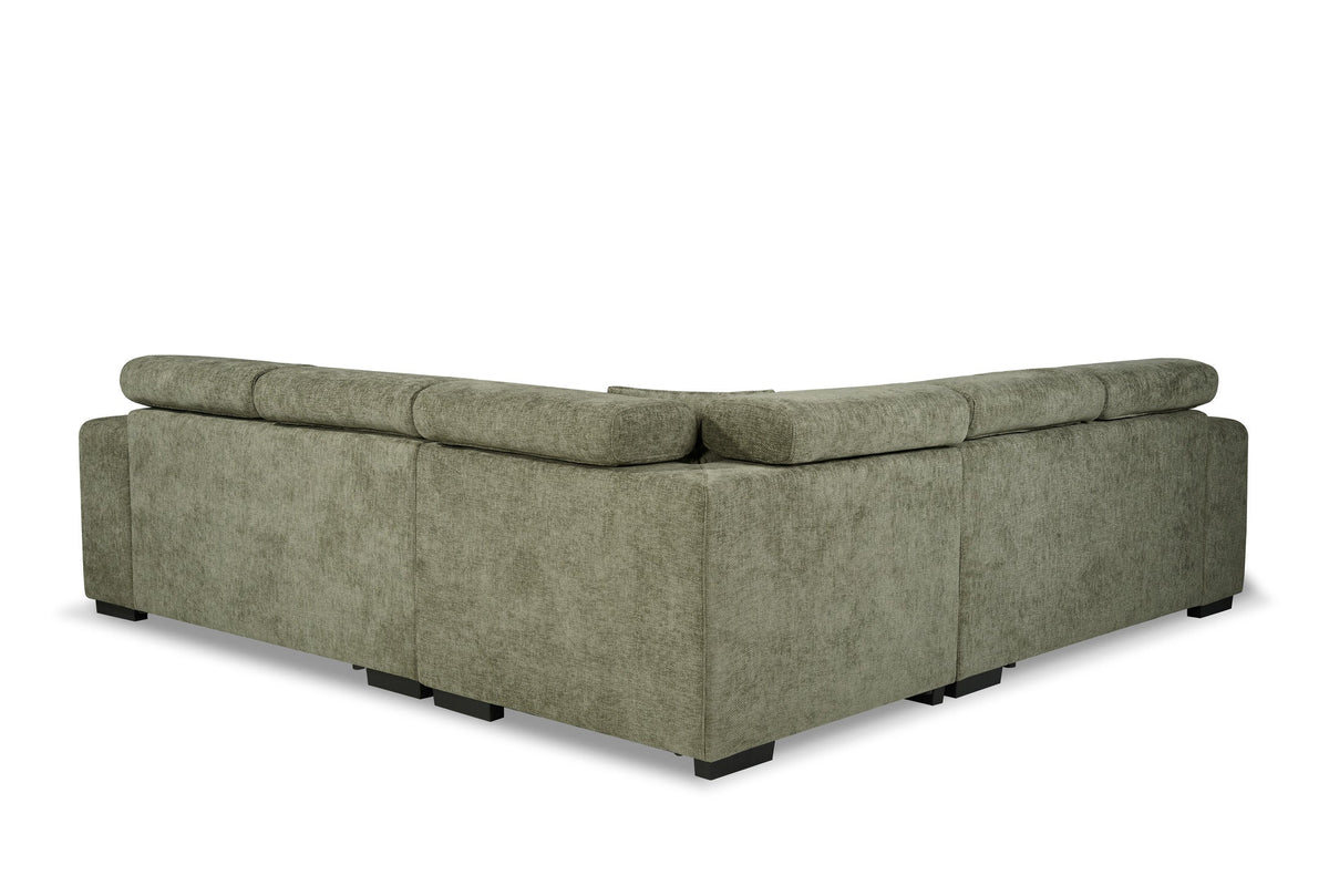 Amy Green Corner Sofa With Ottomans - product view 4