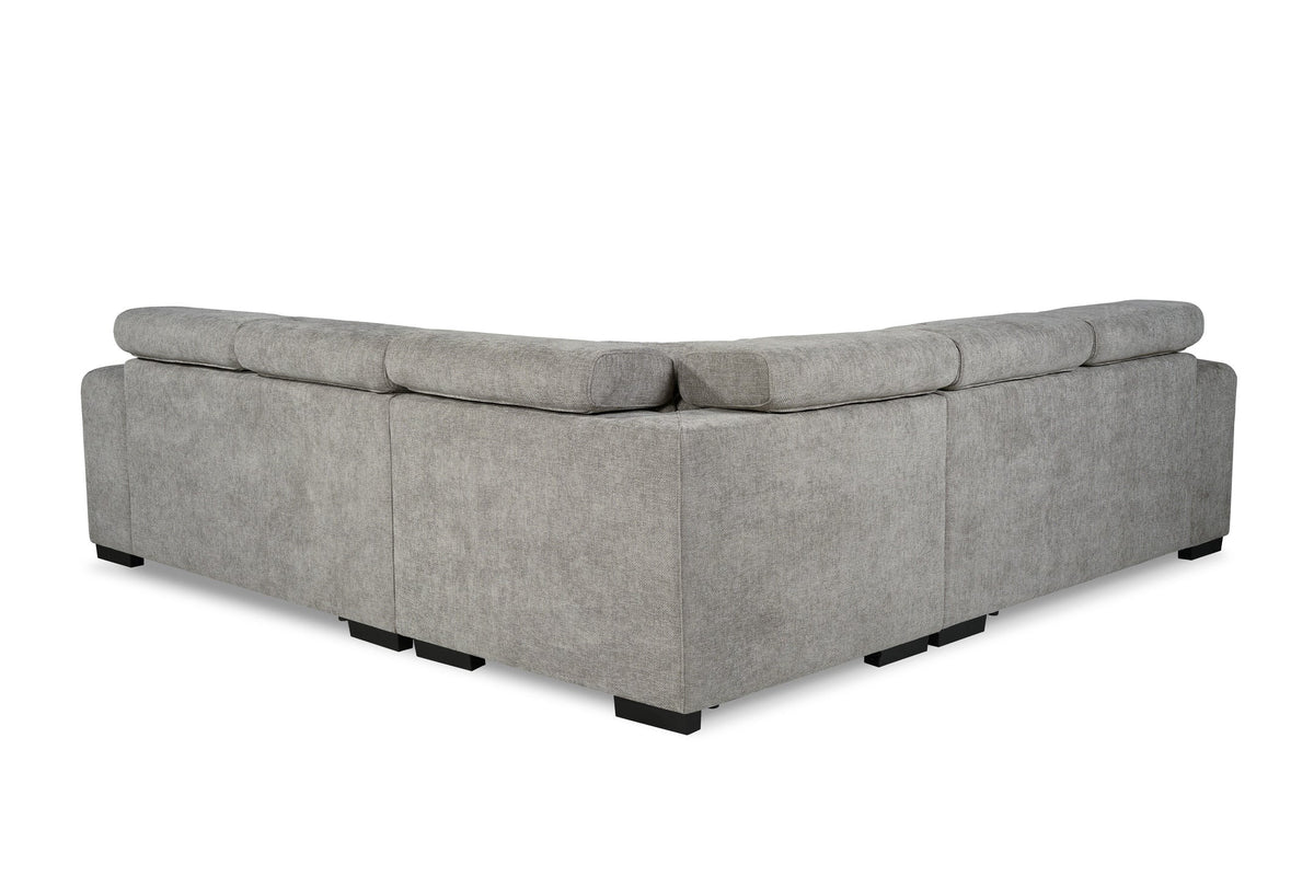 Amy Grey Corner Sofa With Ottomans - product view 4