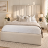 Athena Panel Bed Frame in a warm neutral bedroom, showing the original bed design