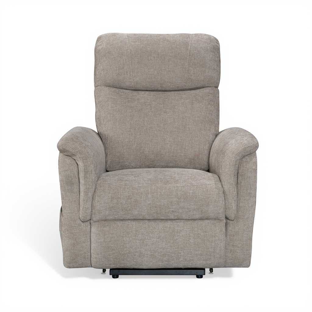 Brunswick beige electric riser recliner armchair – front view