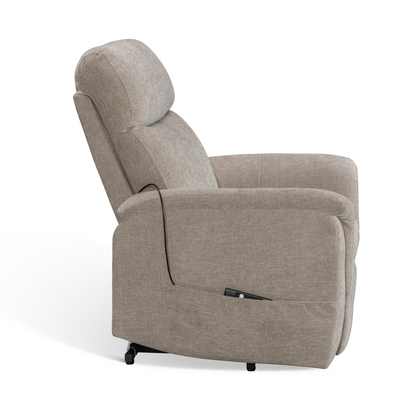 Brunswick beige electric riser recliner armchair – side view