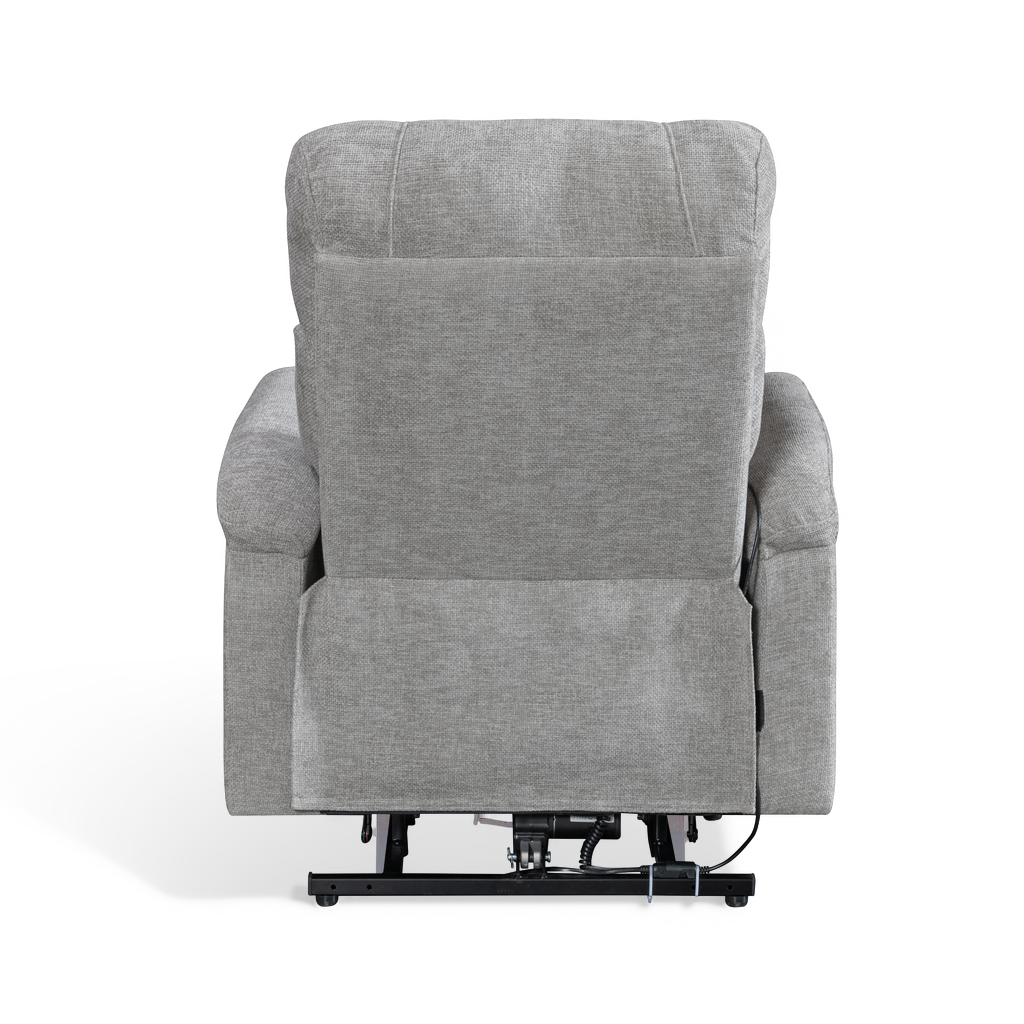 Brunswick grey electric riser recliner armchair – rear view