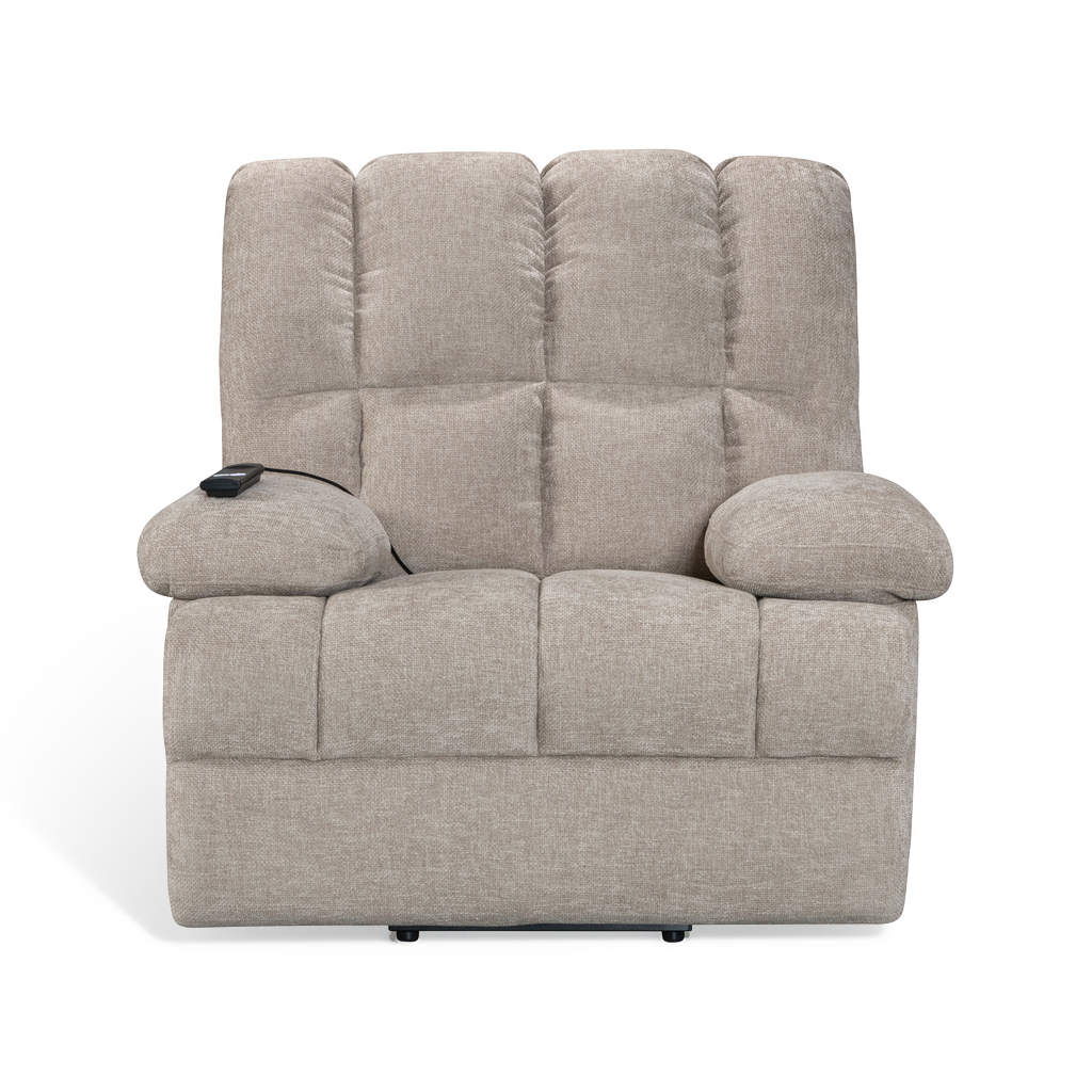 Edmonton beige electric riser recliner armchair – front view