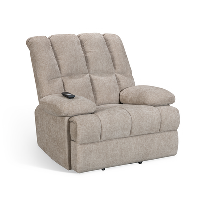 Edmonton beige electric riser recliner armchair – angled view