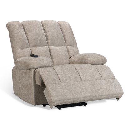 Edmonton beige electric riser recliner armchair – reclining position