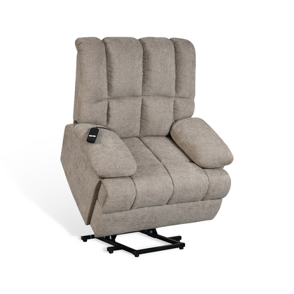 Edmonton beige electric riser recliner armchair – lift position