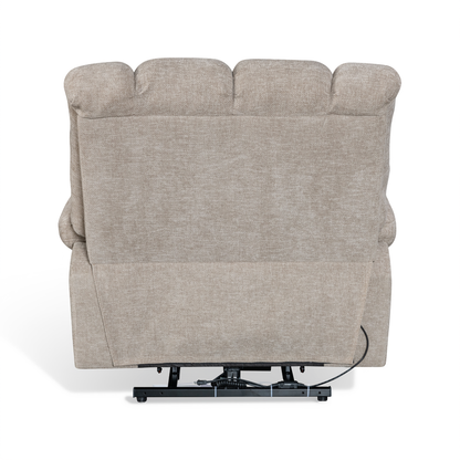Edmonton beige electric riser recliner armchair – rear view