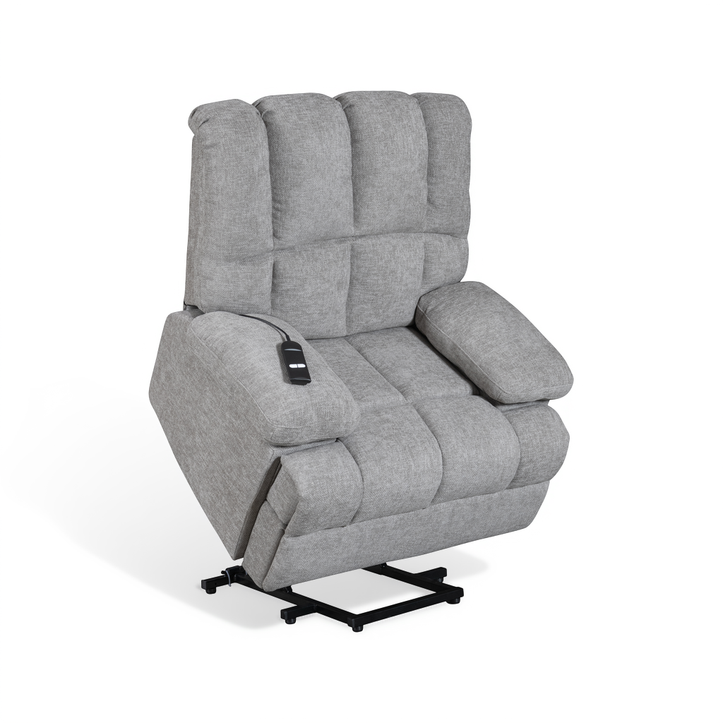 Edmonton grey electric riser recliner armchair – lift position