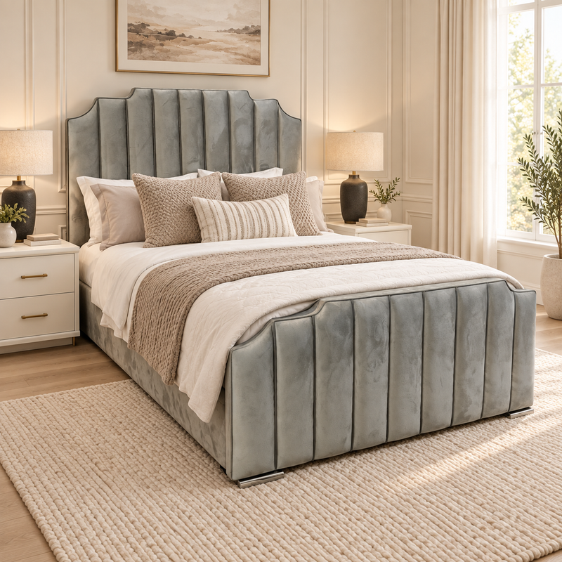 Lusso Art Deco Piping Bed Frame