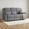 Galaxy Tech Recliner Fabric 3 Seater - Grey With Cupholders & Charging — main product image