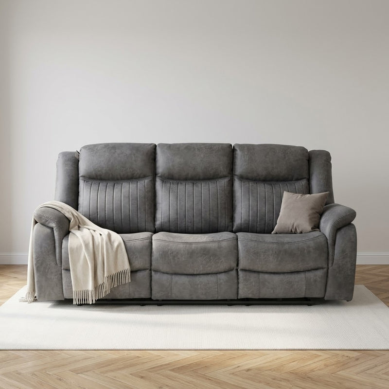 Leon Electric Recliner 3 Seater - Grey