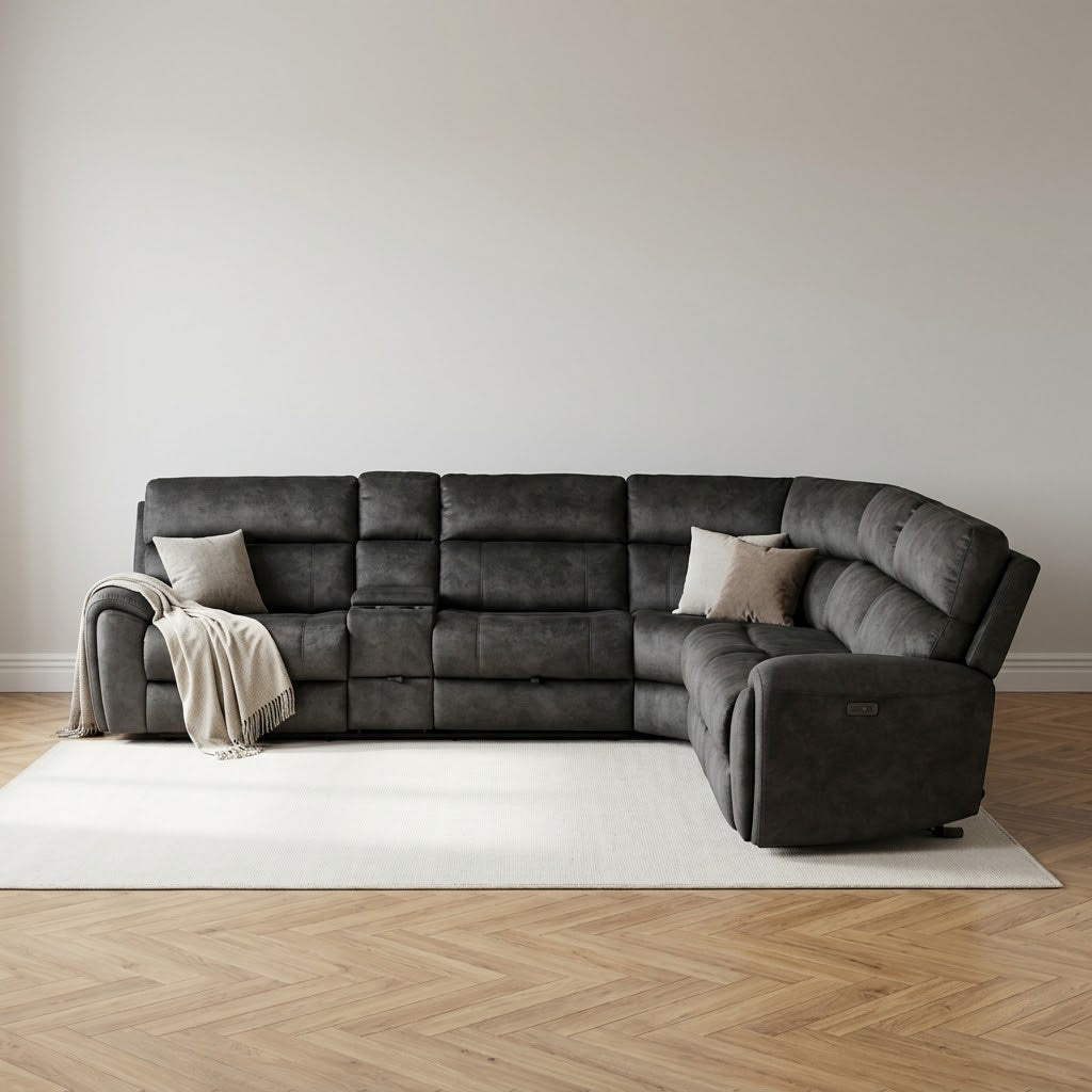 Vegas Power Recliner Corner Sofa - Grey — main product image