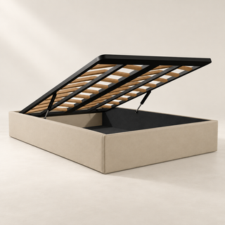 Metal Slatted Ottoman Storage