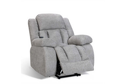 Ontario grey electric riser recliner armchair – angled view