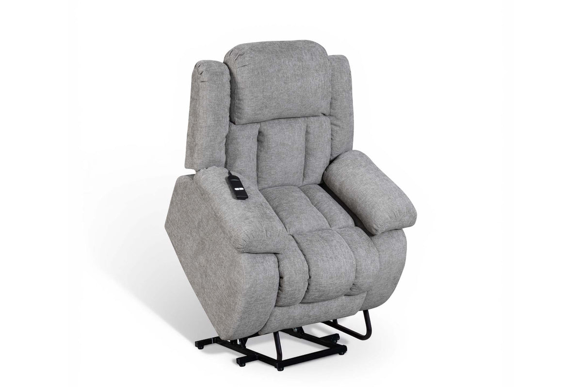 Ontario grey electric riser recliner armchair – lift position