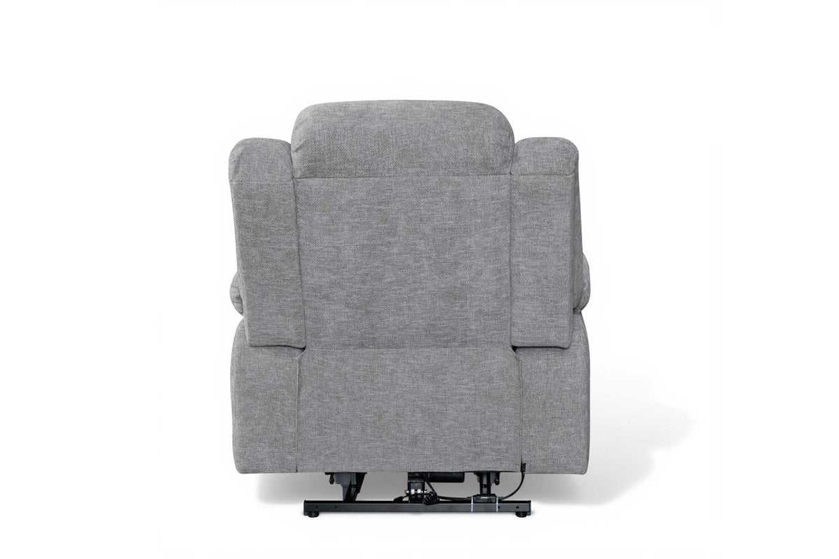 Ontario grey electric riser recliner armchair – rear view