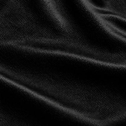 Black plush velvet fabric swatch