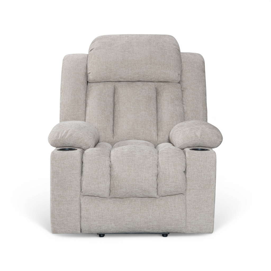 Vancouver beige electric riser recliner armchair – front view