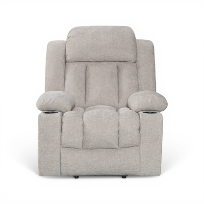 Vancouver beige electric riser recliner armchair – front view