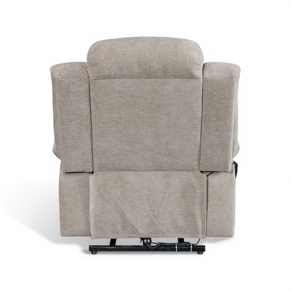 Vancouver beige electric riser recliner armchair – rear view