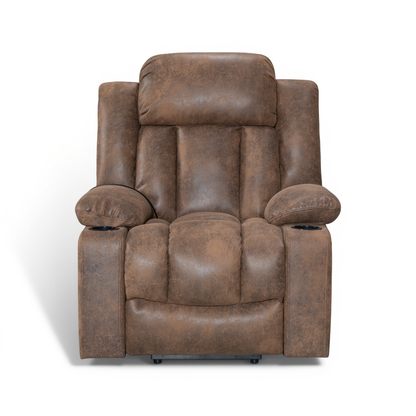 Vancouver brown electric riser recliner armchair – front view