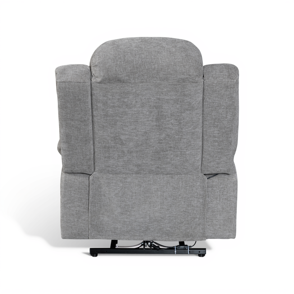 Vancouver grey electric riser recliner armchair – rear view