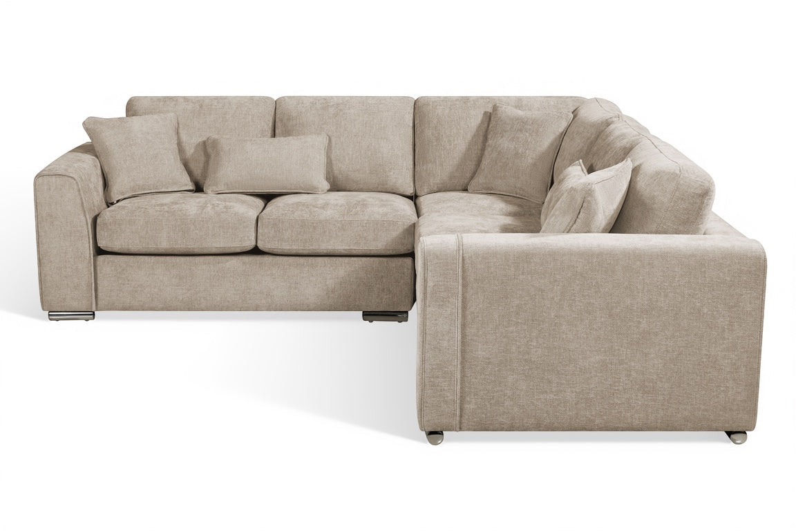 Logan Woven Chenille Beige 2C2 Corner Sofa