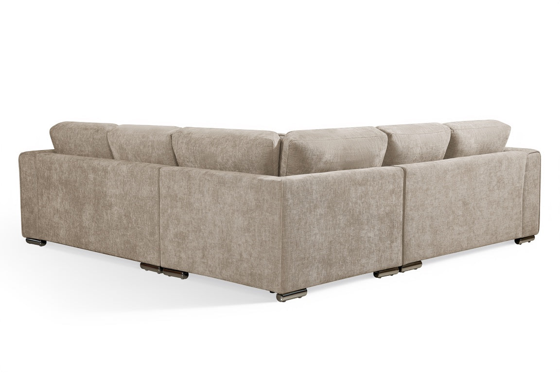 Logan Woven Chenille Beige 2C2 Corner Sofa