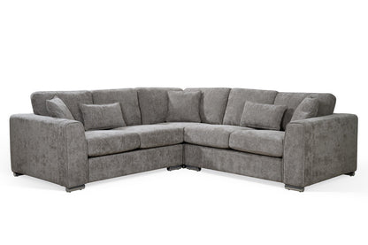 Logan Woven Chenille Grey 2C2 Corner Sofa