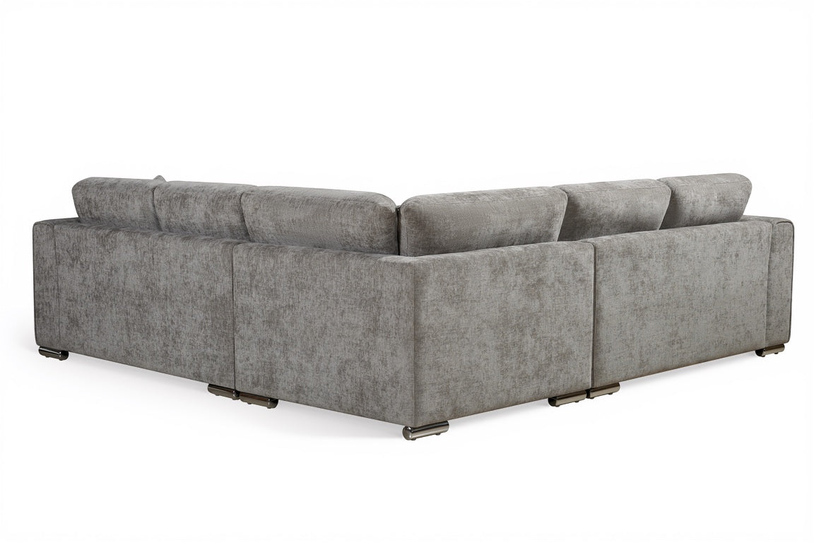 Logan Woven Chenille Grey 2C2 Corner Sofa