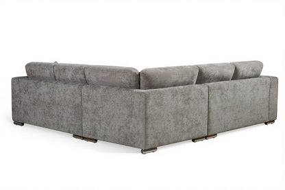 Logan Woven Chenille Grey 2C2 Corner Sofa