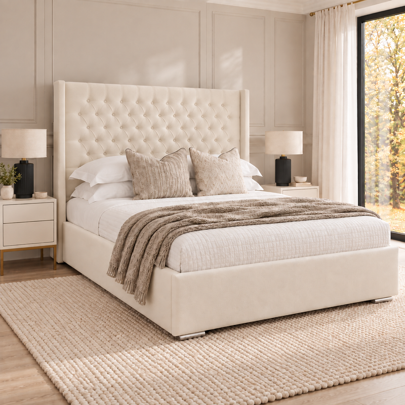 Chesterfield Winged Headboard Bed Frame