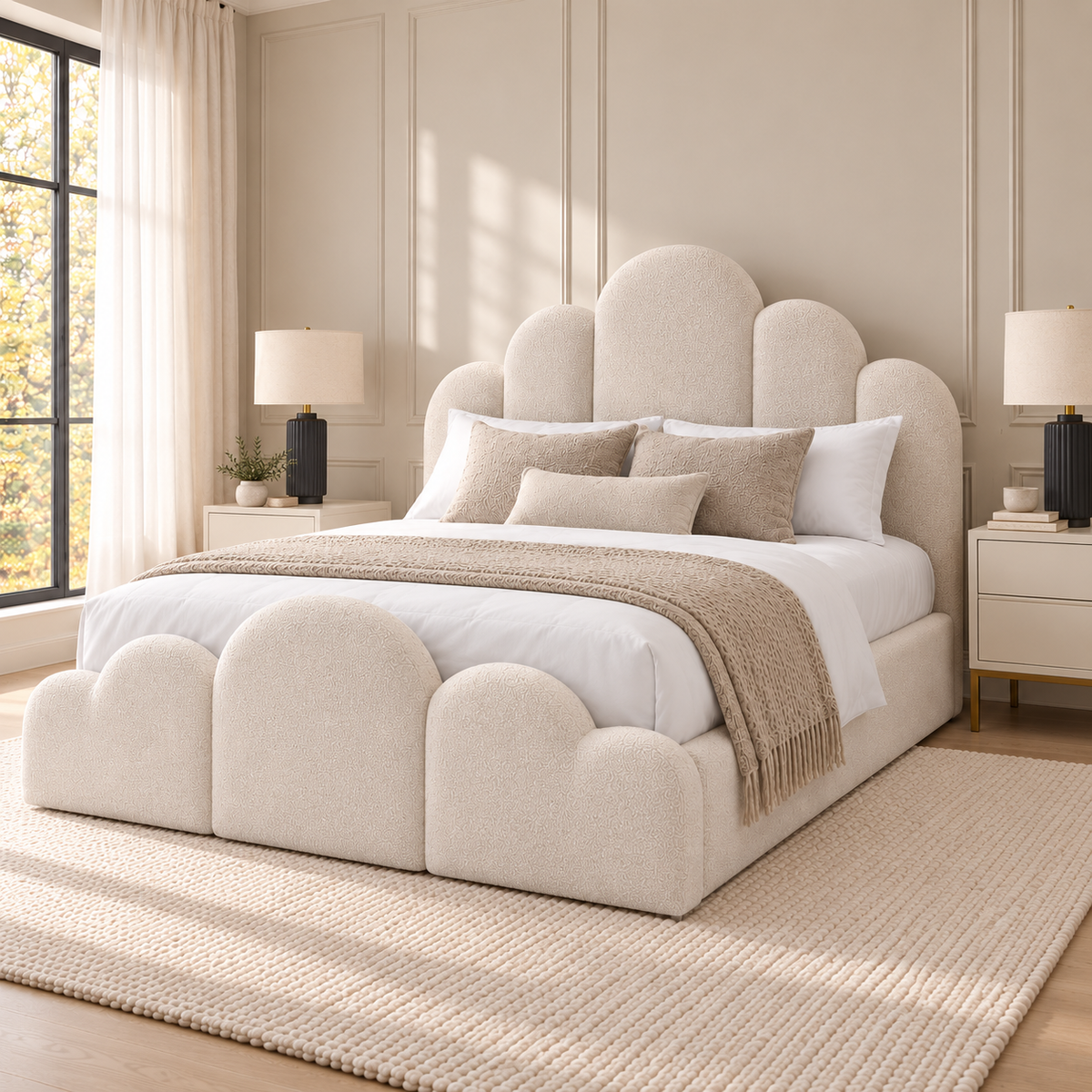 Cloudscape Bed Frame in a luxury bedroom – right angle