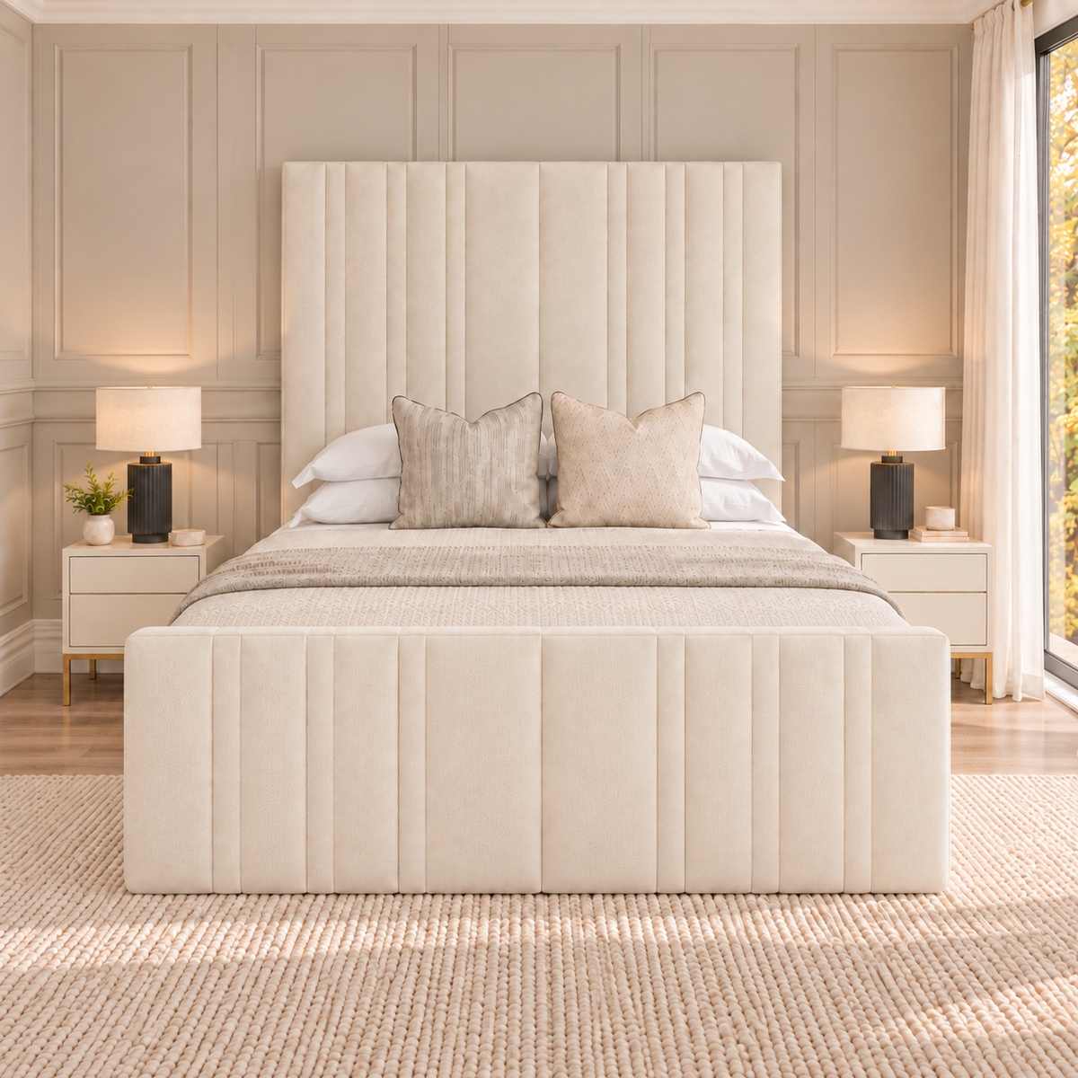 Dolce High Headboard Bed Frame with 4-inch footboard – front view