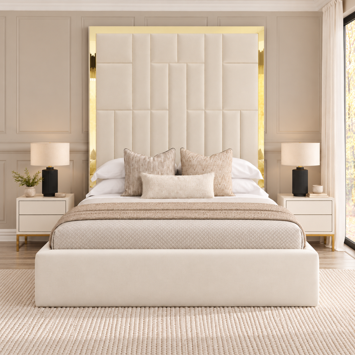 Markland High Headboard Bed Frame – front view