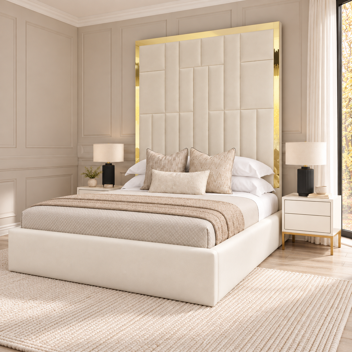 Markland High Headboard Bed Frame – right angle view